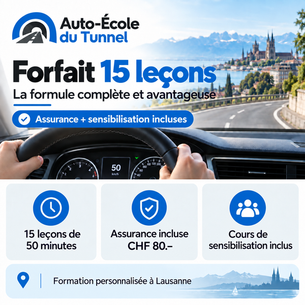 Forfait 15 leçons + sensibilisation + assurance