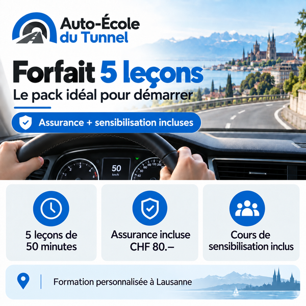 Forfait 5 leçons + sensibilisation + assurance